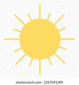 Hand draw cute sun illustration on white background