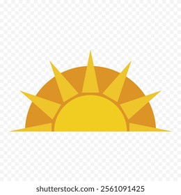 Hand draw cute sun illustration on white background