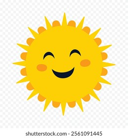 Hand draw cute sun illustration on white background
