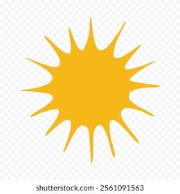 Hand draw cute sun illustration on white background