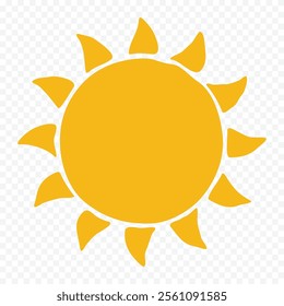 Hand draw cute sun illustration on white background