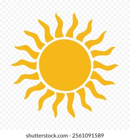 Hand draw cute sun illustration on white background