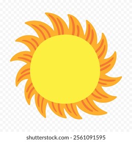 Hand draw cute sun illustration on white background