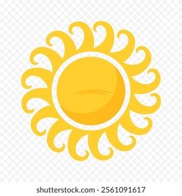 Hand draw cute sun illustration on white background