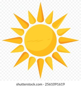 Hand draw cute sun illustration on white background