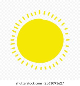Hand draw cute sun illustration on white background