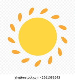 Hand draw cute sun illustration on white background