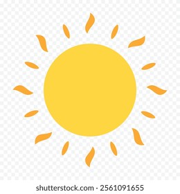 Hand draw cute sun illustration on white background