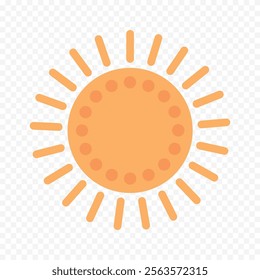 Hand draw cute sun illustration on white background.