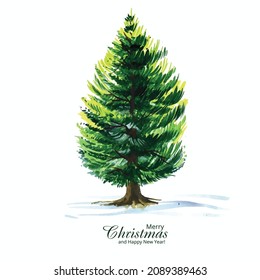 Hand draw decorative christmas tree card background