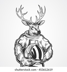 Hand draw deer 