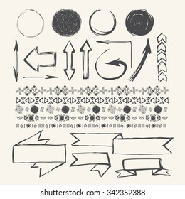 Hand draw design elements. Hand draw vector art 