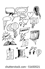 hand draw dialogue set