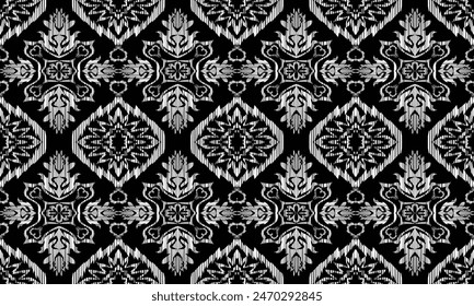 Hand draw Digital seamless pattern block print batik vector.Aztec style abstract vector illustration.white background.great for textiles, banners, wallpapers.