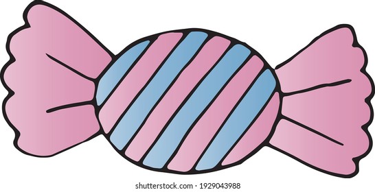 Hand draw digital sweet Candy, Lollipop