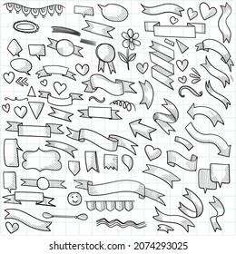 Hand draw doodle arrow sketch set design