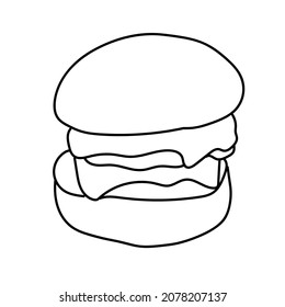 Hand draw doodle art of fast food.