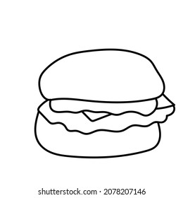Hand draw doodle art of fast food.