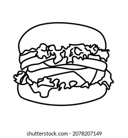 Hand draw doodle art of fast food.