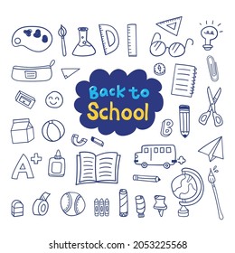 Dibujar el doodle de vuelta al conjunto de escuelas Vector
