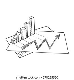 hand draw doodle business data market, excellent vector illustration, EPS 10