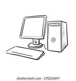 hand draw doodle computer, excellent vector illustration, EPS 10