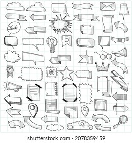 Hand draw doodle decorative set design
