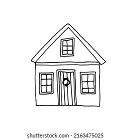 Dibujar a mano el doodle de la casa
