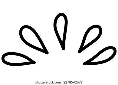 Hand draw doodle, lines showing concentrated lines, awareness, sun rays, surprises. Vector illustration