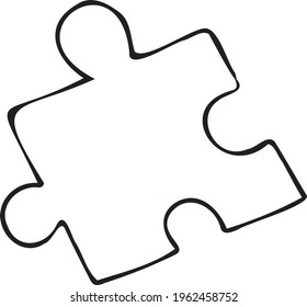 Hand draw doodle puzzle. Abstract symbol. Digital element