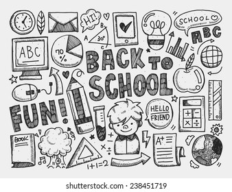hand draw doodle school element