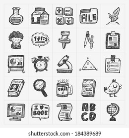 hand draw doodle school icon