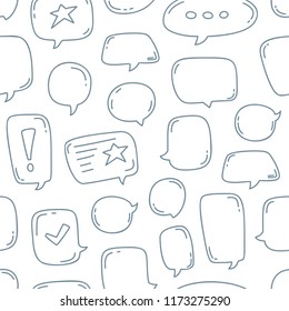 Hand Draw Doodle speech bubbles seamless pattern