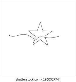 Hand Draw Doodle Stars Illustration In Continuous Line Arts Style Vector