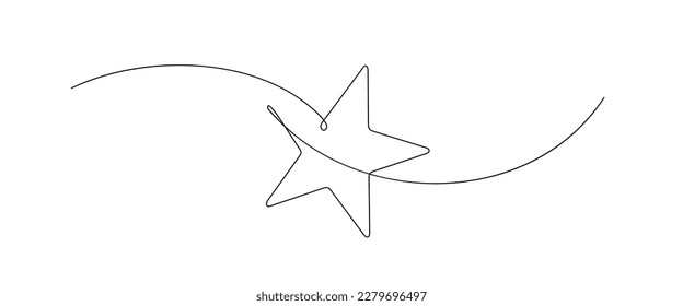 hand draw doodle stars illustration in continuous line arts style vector - Shutterstock ID 2279696497