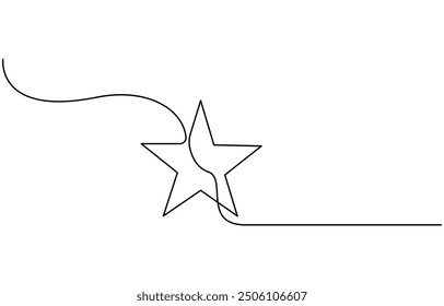 hand draw doodle stars illustration in continuous line arts style vector, Star in continuous line drawing style. Line art star icon. Vector illustration, Star icon line continuous drawing vector