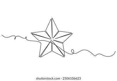 hand draw doodle stars illustration in continuous line arts style vector, Star in continuous line drawing style. Line art star icon. Vector illustration, Star icon line continuous drawing vector
