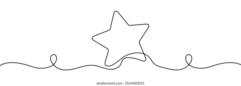 dibujar a mano ilustración de estrellas de doodle en Vector de estilo de artes lineales continuas, Ilustración vectorial de dibujo de una línea continua de Star, Vector de Premium.