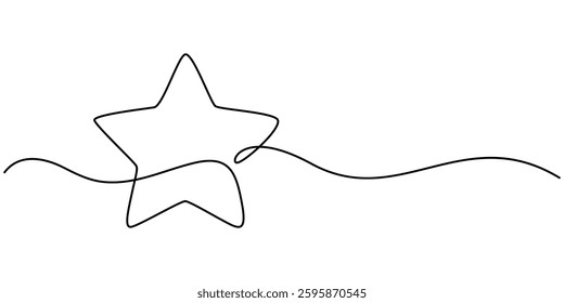 hand draw doodle stars illustration in continuous line arts style vector, Continuous one line drawing three star. Sketch vector illustration, Star Shapes Continuous Line Icon, One line Drawing.