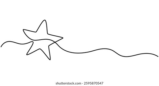 hand draw doodle stars illustration in continuous line arts style vector, Continuous one line drawing three star. Sketch vector illustration, Star Shapes Continuous Line Icon, One line Drawing.