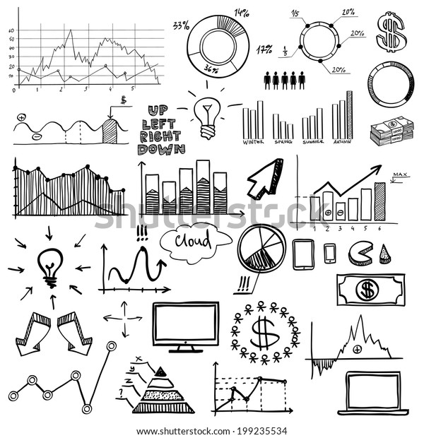 Hand Draw Doodle Web Charts Business Stock Vector (Royalty Free ...