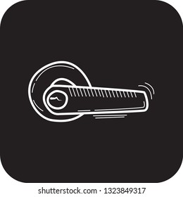 hand draw door handle icon flat black