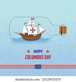 Hand Draw drawn flat columbus background 