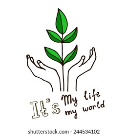 hand draw eco illustration