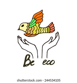 hand draw eco illustration