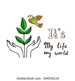 hand draw eco illustration
