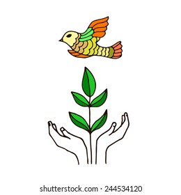 hand draw eco illustration