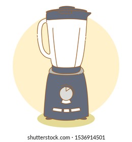 Hand draw electric blender  black isolated with doodle illustration design illustrations