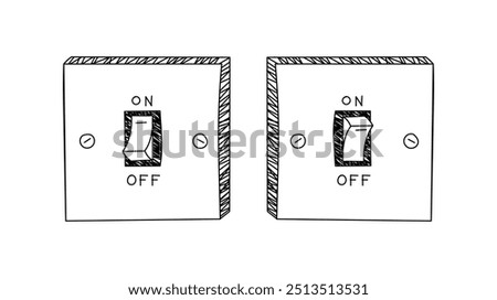 hand draw electrical switch on off button