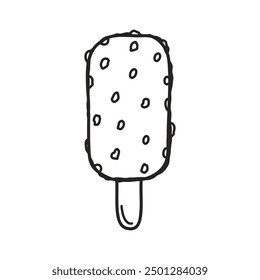 Doodle de helado de elemento de dibujo a mano. Ilustración vectorial esquimal aislada sobre fondo blanco